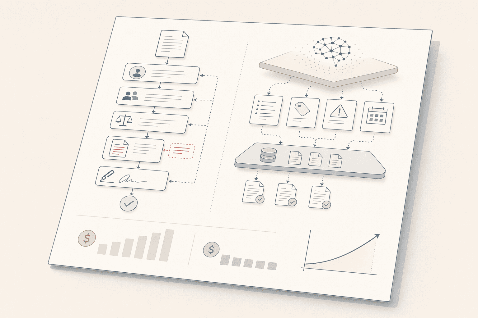 Illustration for: What Enterprise CLM Software Actually Delivers (and What It Costs)