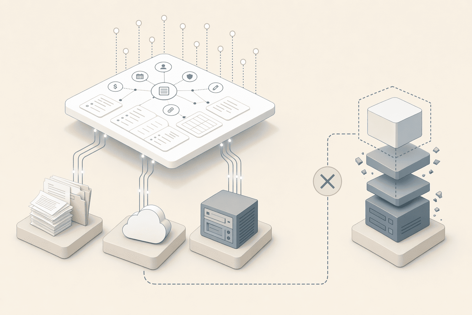 Illustration for: Implementation Models: Intelligence Layer vs. Rip-and-Replace Systems