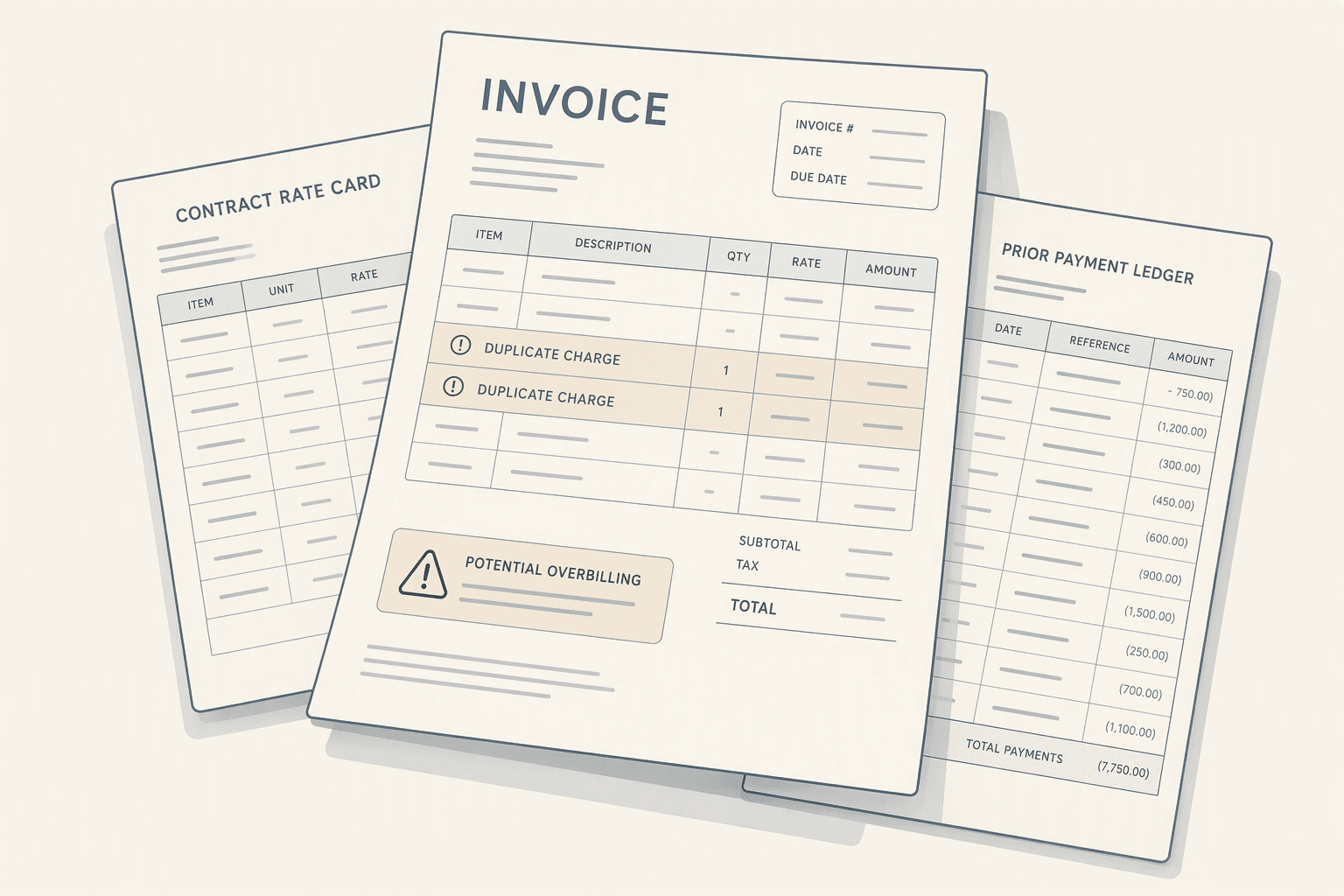 Illustration for 5. ContractSafe, automated duplicate charge and overbilling flagging engine