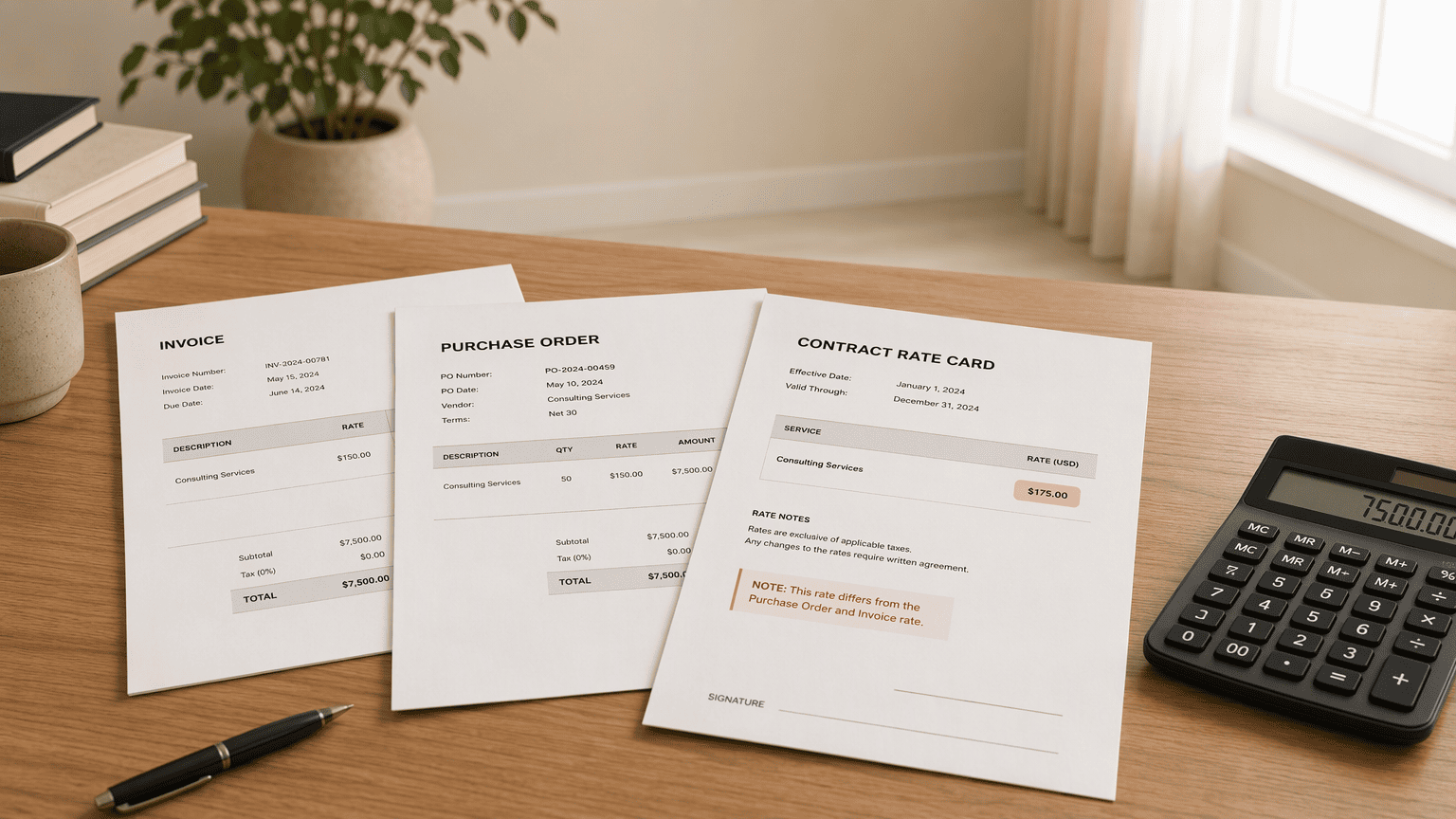 Illustration for Step 3: Implement a Continuous Three-Way Match (Invoice vs. Contract vs. PO)