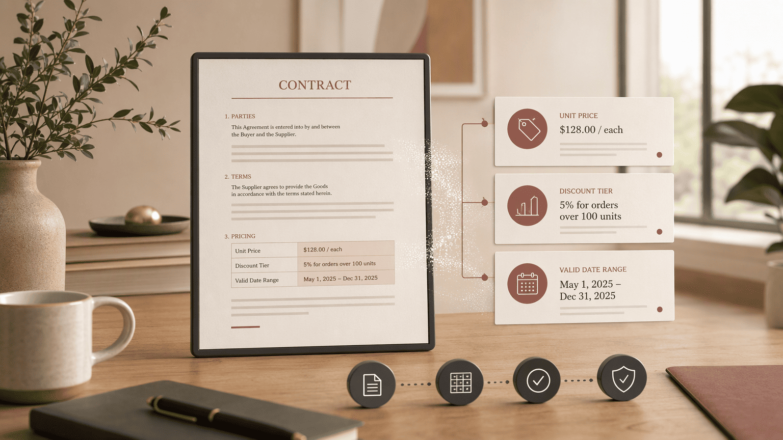 Illustration for Step 5: Structure contract data fields to enable automated compliance auditing
