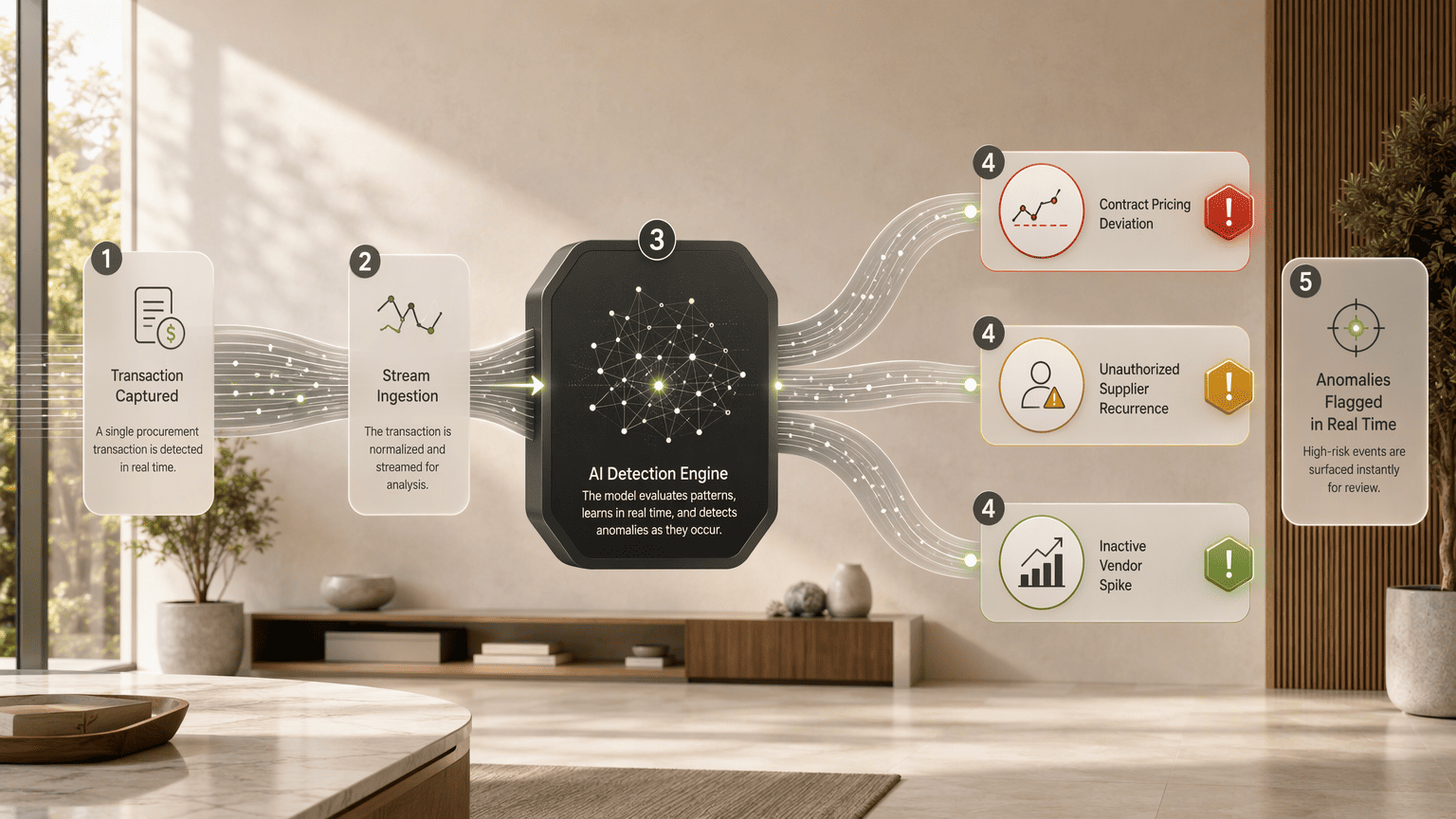 Illustration for Step 3: Deploy AI to Continuously Detect Off-Contract and Anomalous Purchases That Traditional Audits Miss