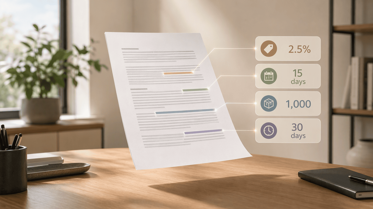 Illustration for 6. Agiloft, Extract Granular Discount Windows and Late-Fee Triggers from Contract Text