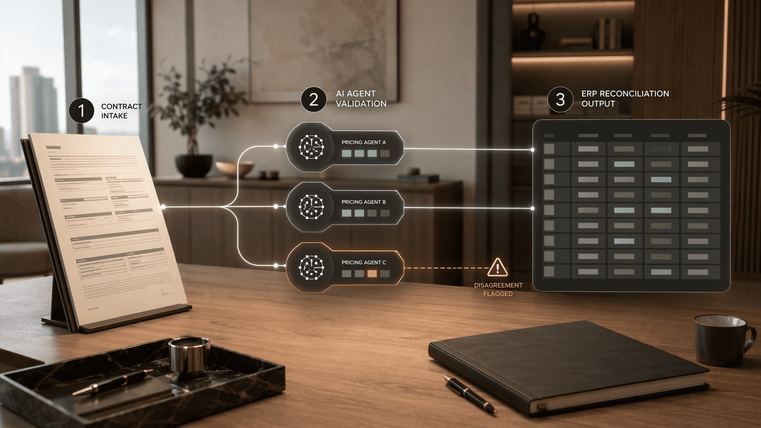 Illustration for 1. Contracts.ai, Multi-Agent Contract Intelligence with ERP-Native Reconciliation