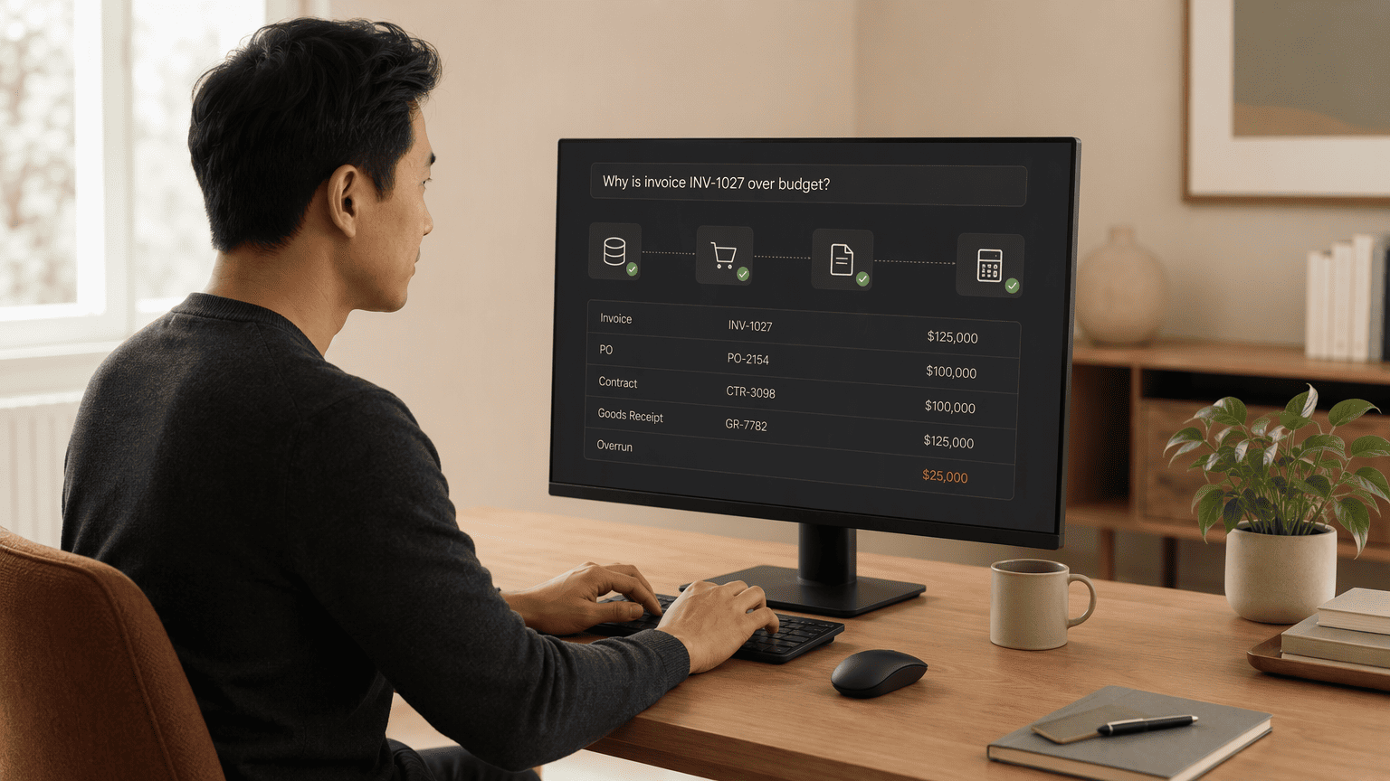 Illustration for 5. ThoughtSpot Sage: Natural-language querying against connected ERP and procurement data for instant discrepancy answers