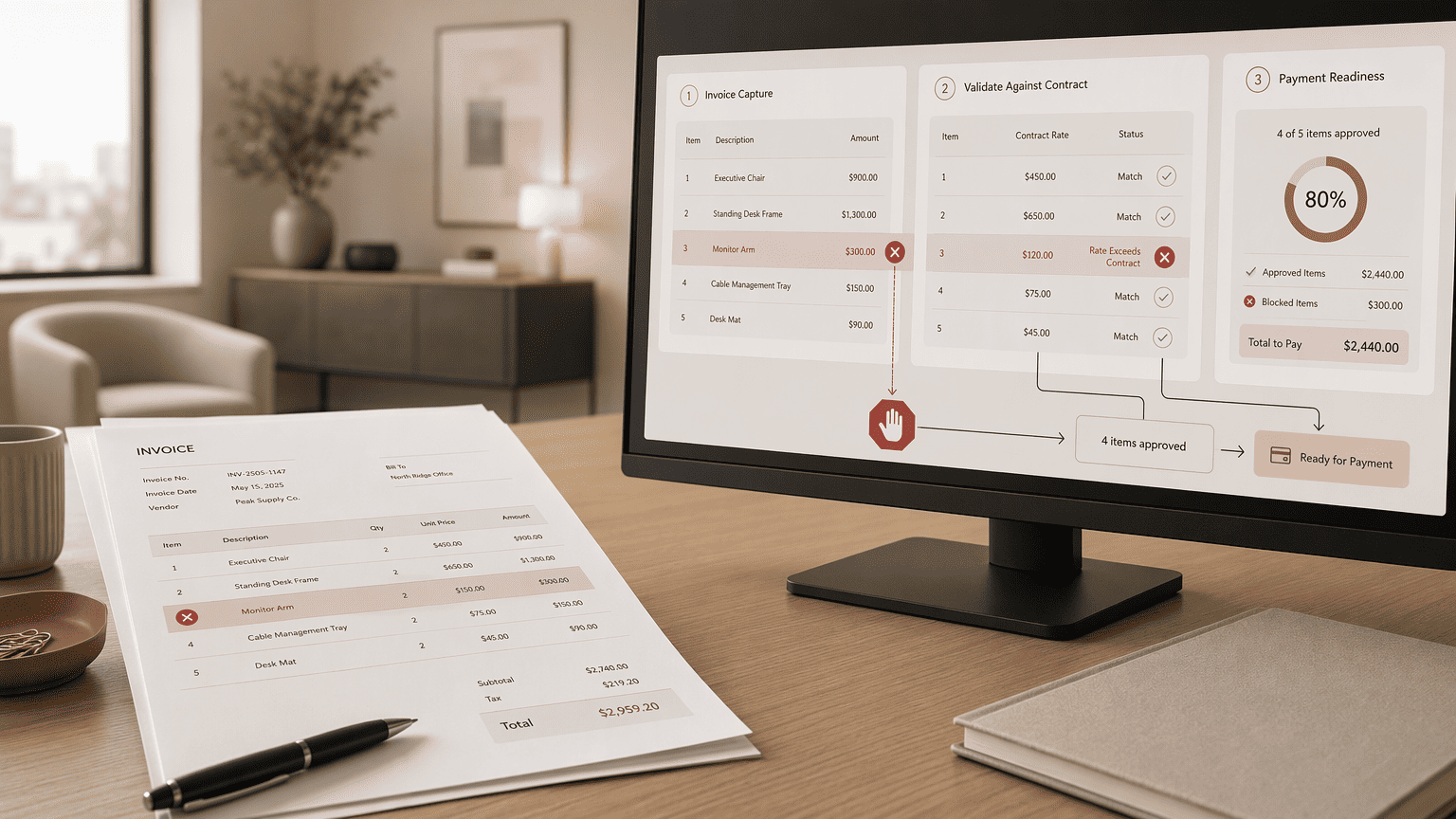 Illustration for Step 3: Establish a No-Payment-Without-Validation Workflow on Every Invoice Line