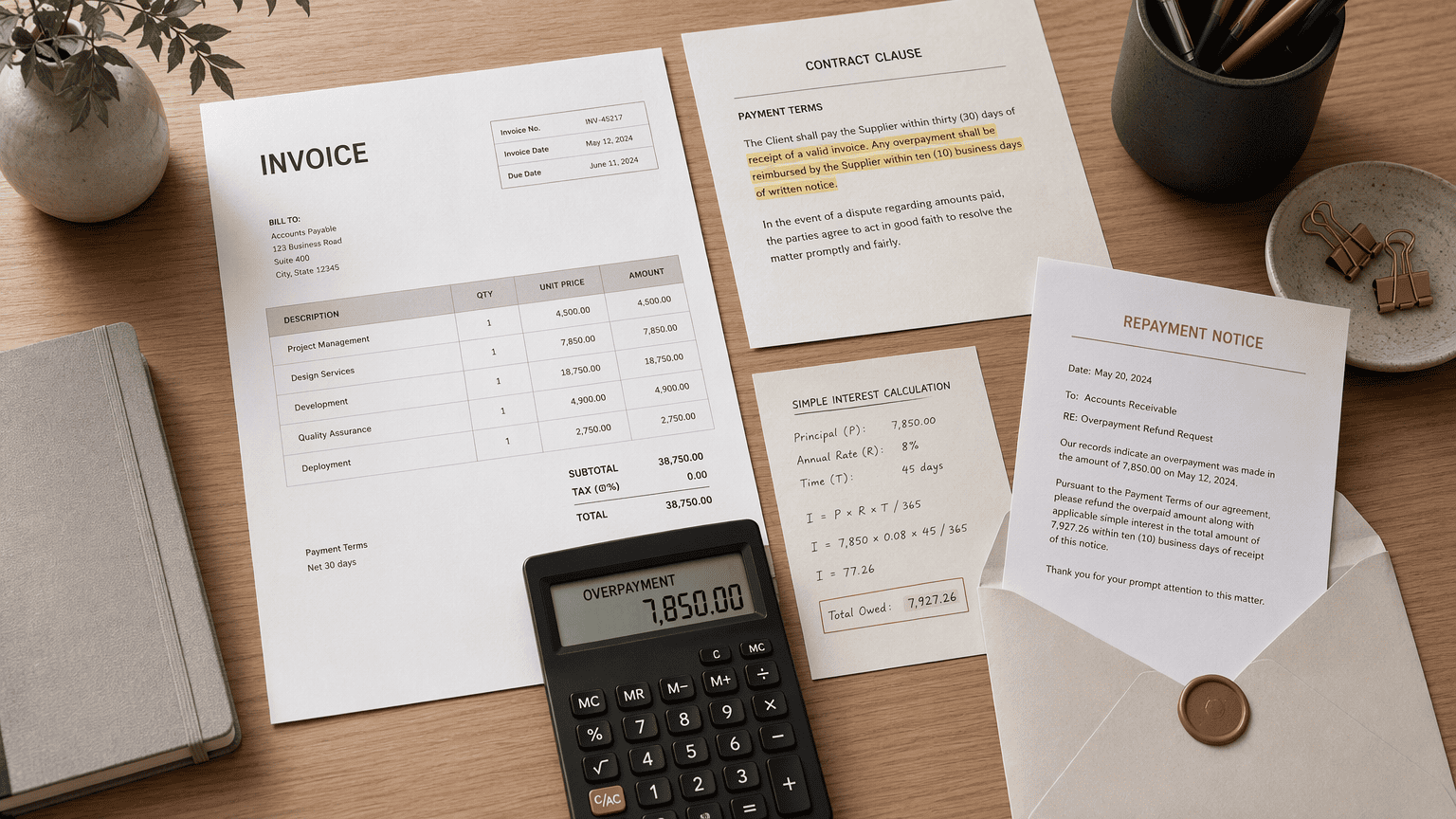 Illustration for Step 5: Document Discrepancies, Notify the Supplier, and Demand Repayment with Interest