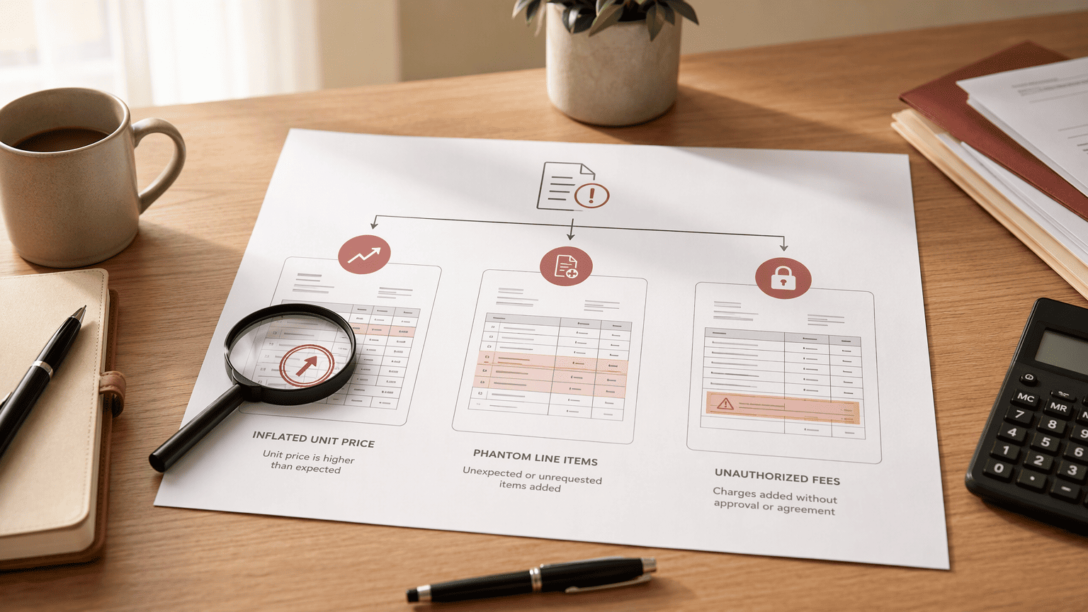 Illustration for Step 1: Understand the Three Core Overcharge Schemes