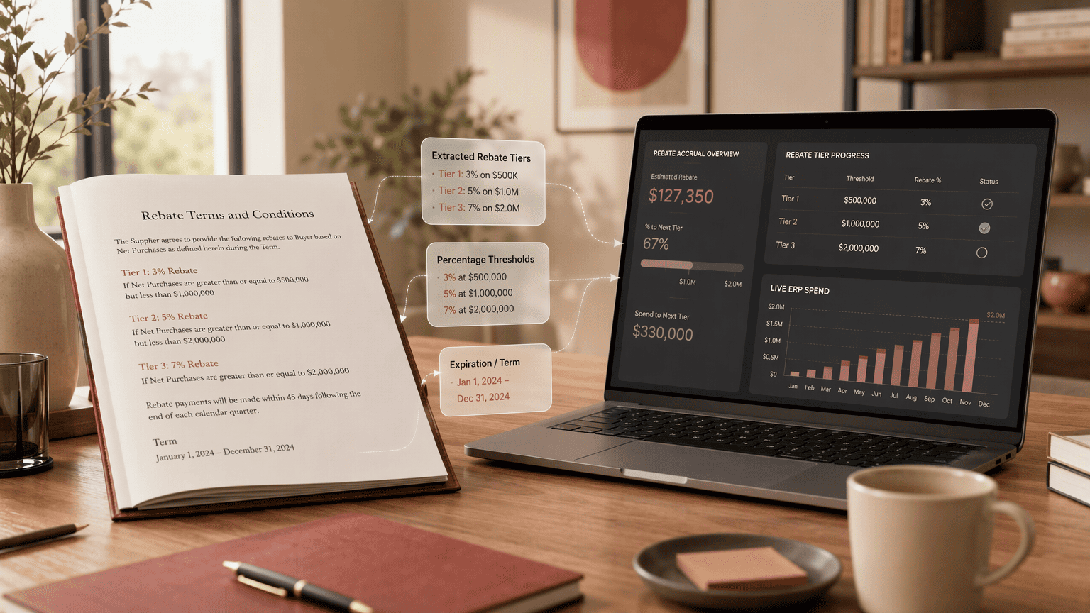 Illustration for 1. Contracts.ai, The Post-Signature Intelligence Layer for Live Rebate Tracking