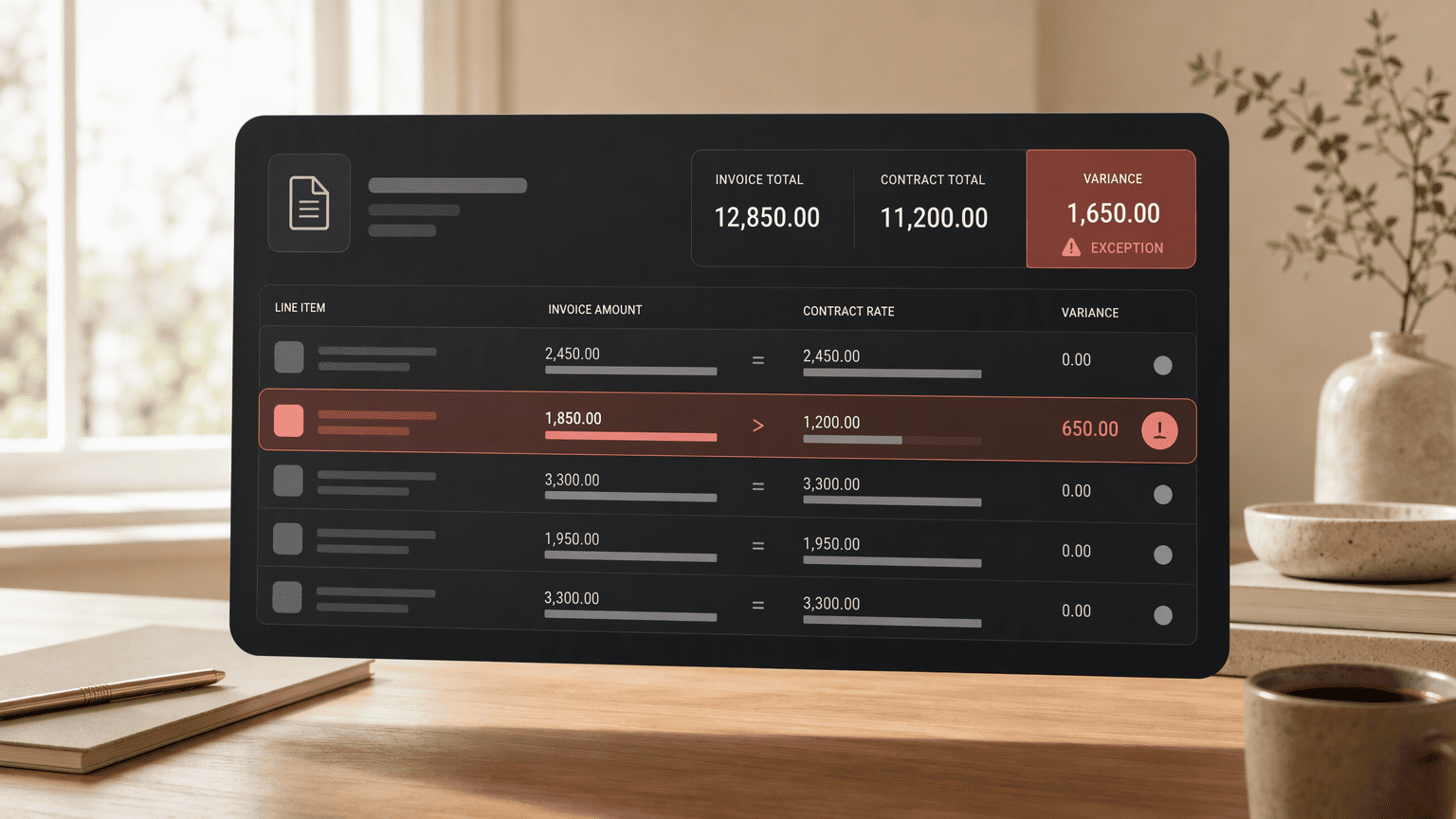 Illustration for Step 3: Implement Real-Time, Line-Item Matching Between Invoices and Contracted Rates