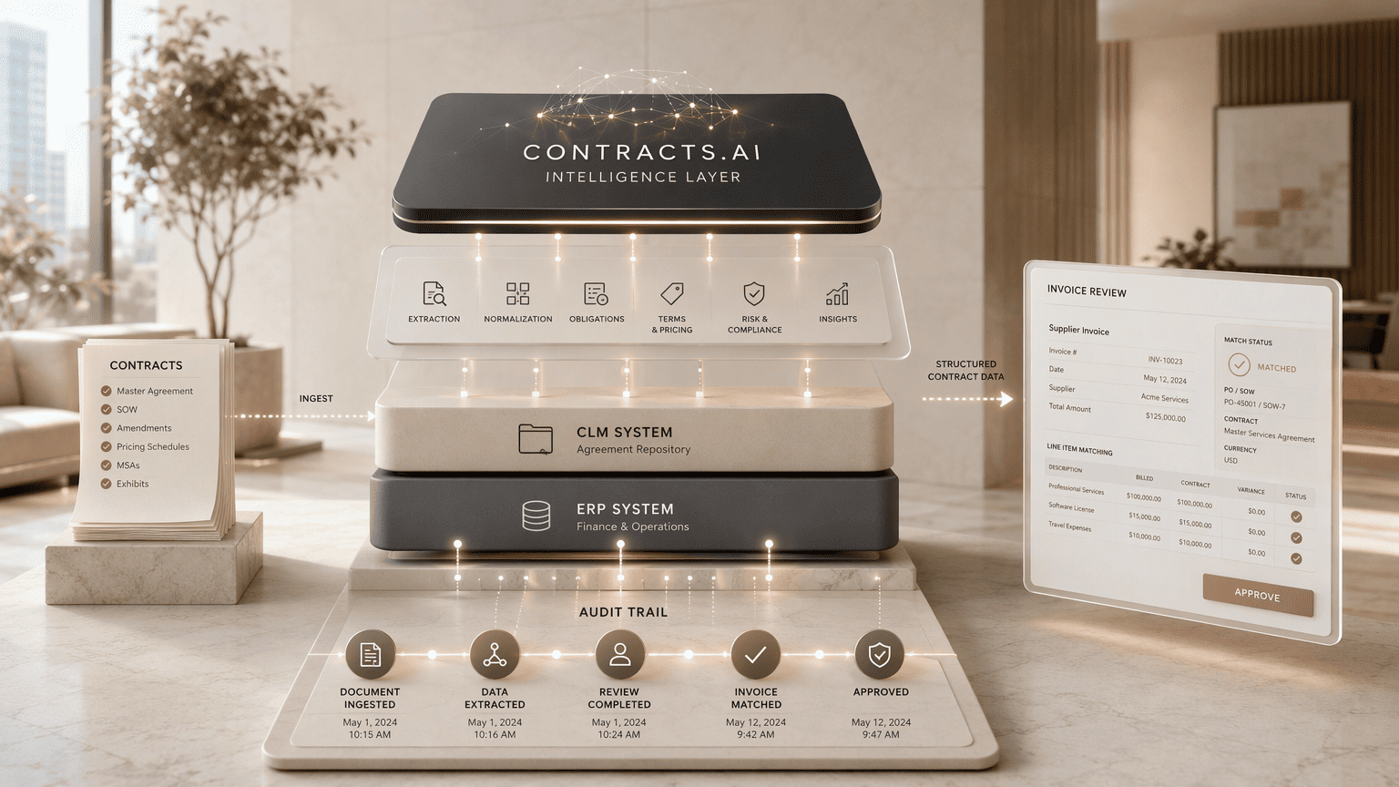 Illustration for 1. Contracts.ai, The Audit-Ready Intelligence Layer Over Existing Systems