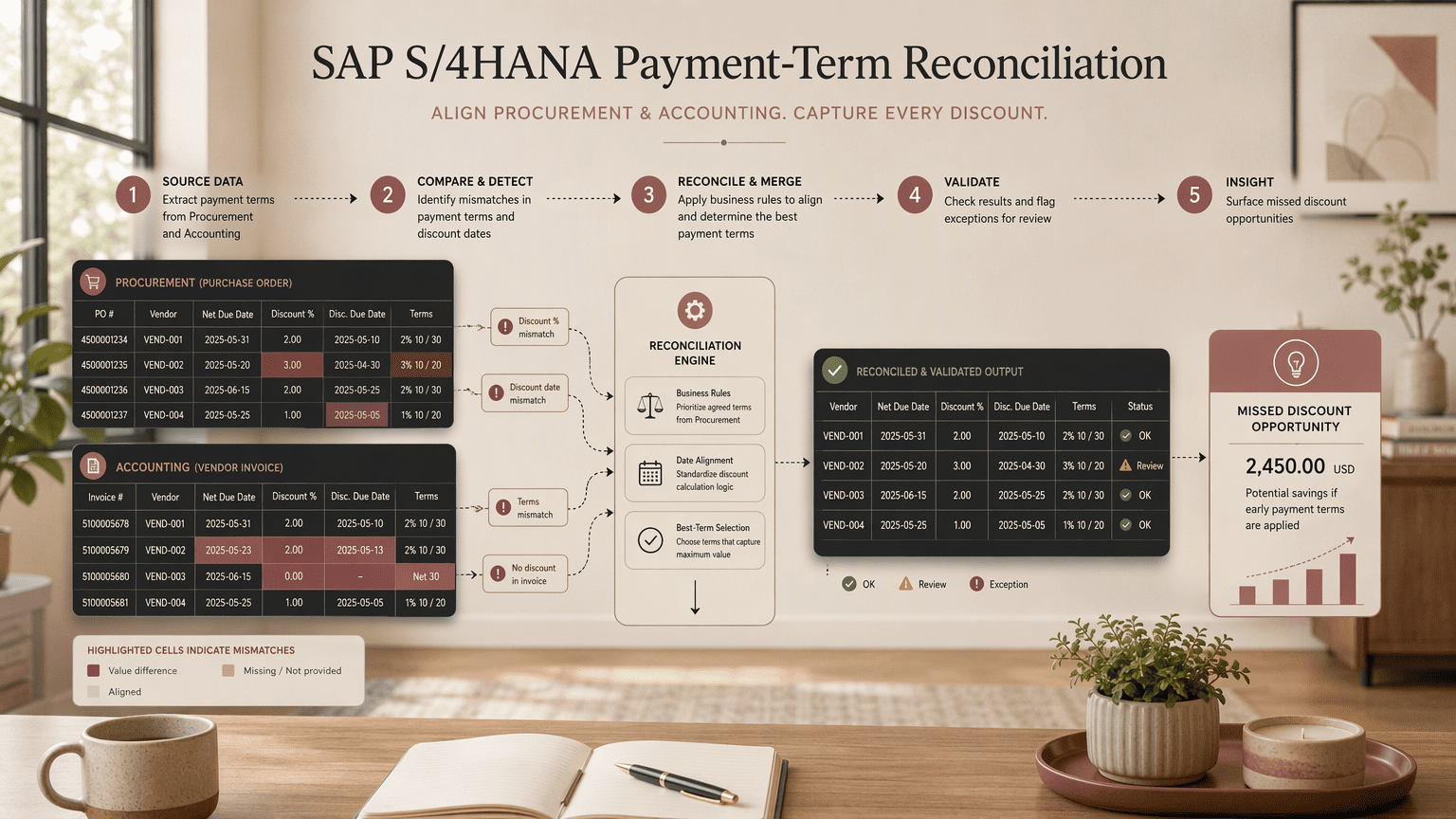 Illustration for 3. SAP S/4HANA + dab: AnalyticSuite for ERP-Embedded Payment Term Reconciliation and Operational Intelligence