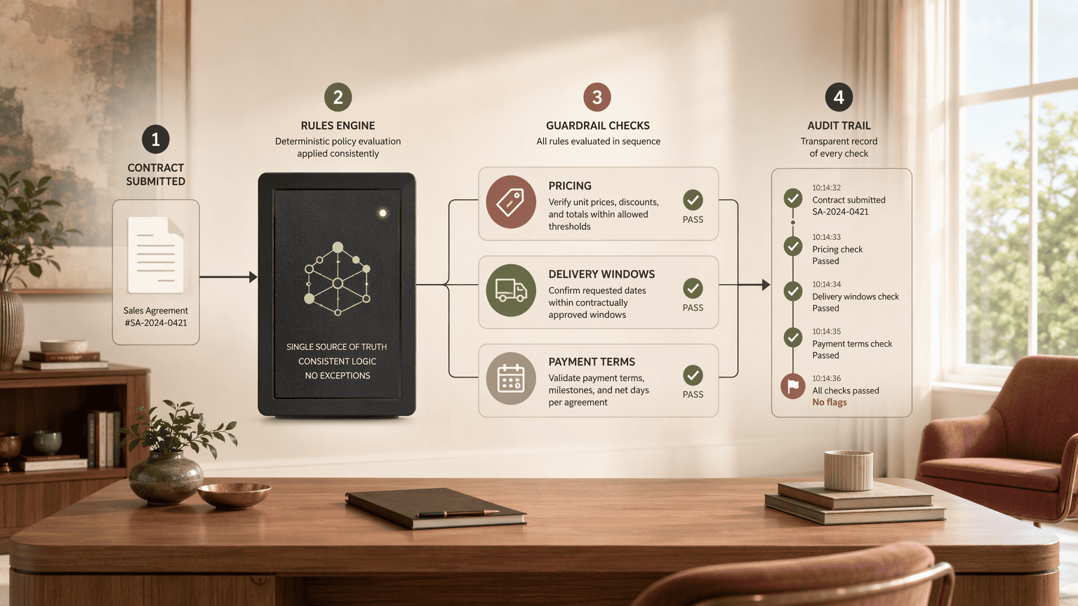 Illustration for 5. Agiloft, Rules-based contract compliance monitoring with granular audit trails and custom workflow automation