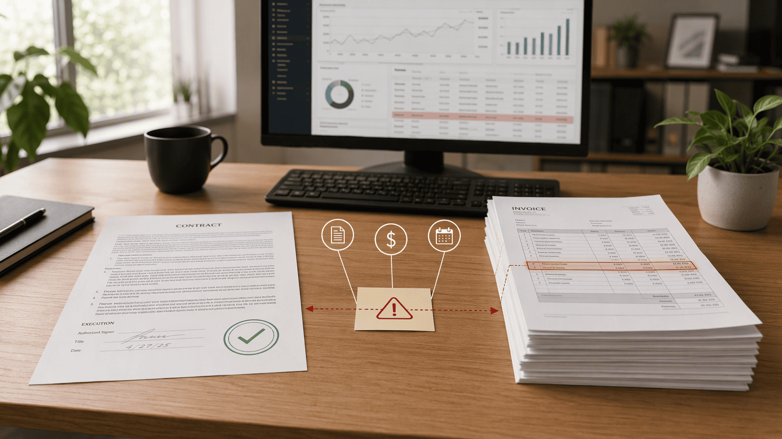 Illustration for 1. Contracts.ai, Post-Signature Term Extraction & Invoice Reconciliation Without CLM Migration