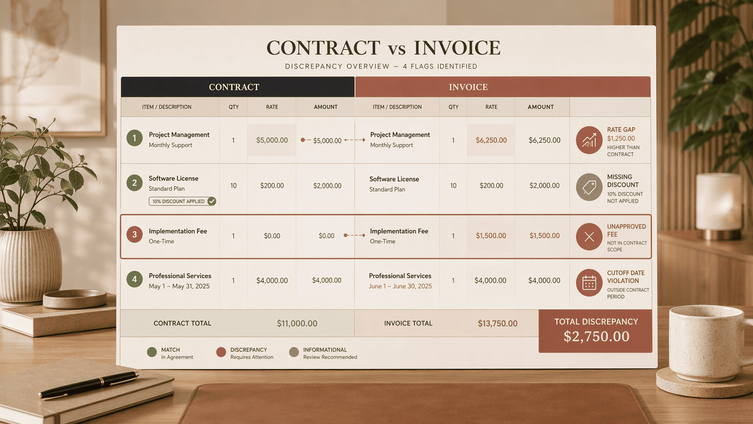 Illustration for The Most Common Contract Violations and Pricing Discrepancies Flagged Automatically