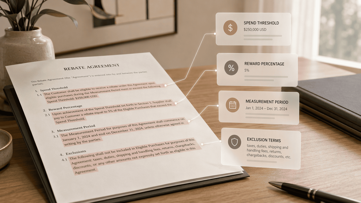 Illustration for 1. Contracts.ai, AI-Native Rebate Extraction with Enterprise Security