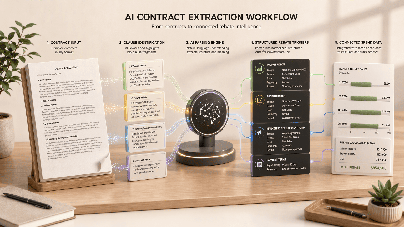 Illustration for 1. Contracts.ai, AI-Driven Clause Extraction and Rebate Intelligence